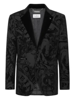 PHILIPP PLEIN Marynarka 11595 Czarny Fitted Fit