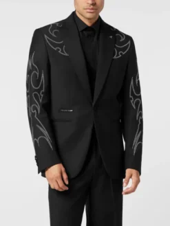 PHILIPP PLEIN Marynarka 26095 Czarny Fitted Fit