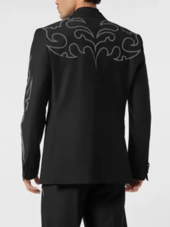 PHILIPP PLEIN Marynarka 26095 Czarny Fitted Fit