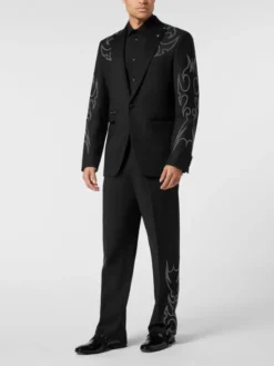 PHILIPP PLEIN Marynarka 26095 Czarny Fitted Fit