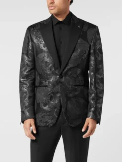 PHILIPP PLEIN Marynarka 26103 Czarny Fitted Fit