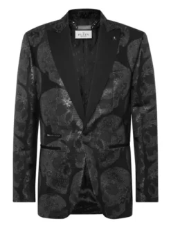 PHILIPP PLEIN Marynarka 26103 Czarny Fitted Fit