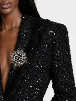 PHILIPP PLEIN Marynarka 31266 Czarny Loose Fit