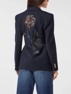 PHILIPP PLEIN Marynarka 24851 Granatowy Loose Fit