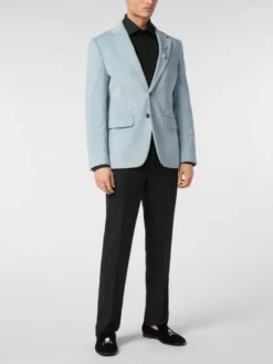 PHILIPP PLEIN Marynarka 24239 Niebieski jasny Regular Fit