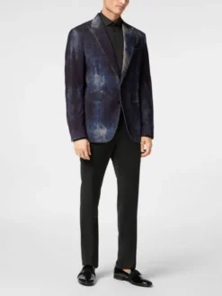 PHILIPP PLEIN Marynarka 22905 Niebieski jasny Regular Fit