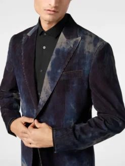 PHILIPP PLEIN Marynarka 22905 Niebieski jasny Regular Fit