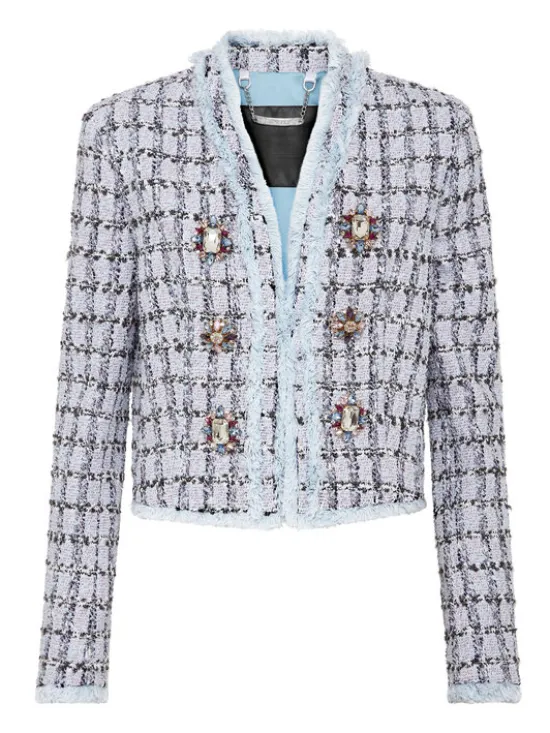 PHILIPP PLEIN Marynarka 4789 Niebieski jasny Loose Fit