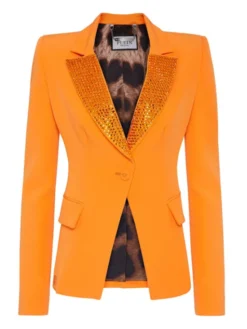 PHILIPP PLEIN Marynarka 3683 Pomarańczowy Loose Fit