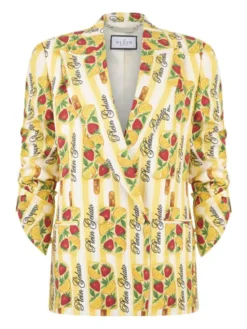 PHILIPP PLEIN Marynarka 30512 Żółty Loose Fit