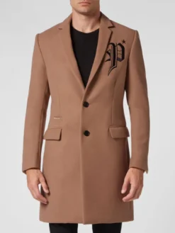 PHILIPP PLEIN Płaszcz 481 Beżowy Regular Fit
