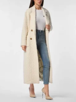 PHILIPP PLEIN Płaszcz zimowy 25533 Beżowy Loose Fit