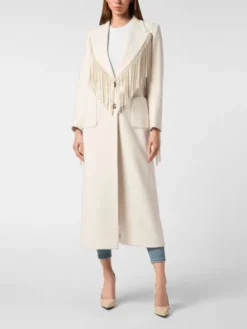 PHILIPP PLEIN Płaszcz zimowy 26391 Biały Loose Fit