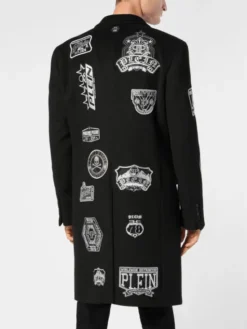 PHILIPP PLEIN Płaszcz zimowy 24775 Czarny Regular Fit