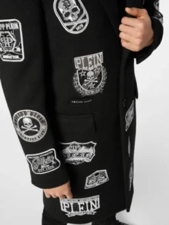 PHILIPP PLEIN Płaszcz zimowy 24775 Czarny Regular Fit