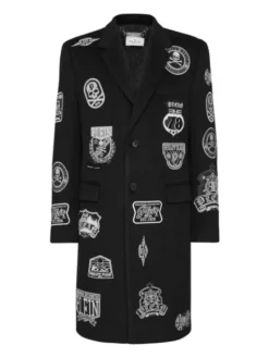 PHILIPP PLEIN Płaszcz zimowy 24775 Czarny Regular Fit