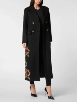 PHILIPP PLEIN Płaszcz zimowy 26389 Czarny Loose Fit