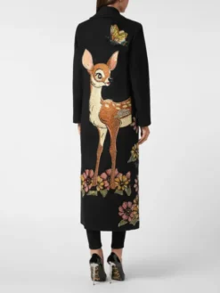PHILIPP PLEIN Płaszcz zimowy 26389 Czarny Loose Fit