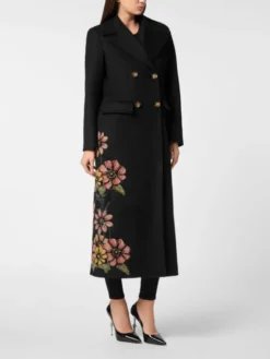 PHILIPP PLEIN Płaszcz zimowy 26389 Czarny Loose Fit