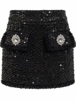 PHILIPP PLEIN Spódnica mini 31267 Czarny Slim Fit