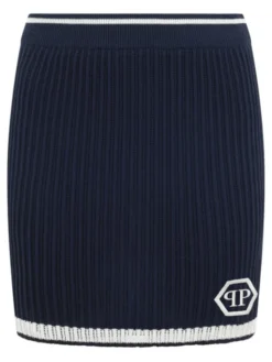 PHILIPP PLEIN Spódnica mini 29779 Granatowy Fitted Fit