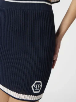 PHILIPP PLEIN Spódnica mini 29779 Granatowy Fitted Fit