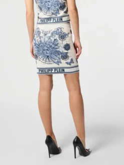 PHILIPP PLEIN Spódnica mini 28996 Niebieski jasny Fitted Fit