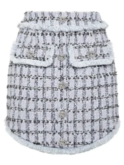 PHILIPP PLEIN Spódnica mini 3629 Niebieski jasny Slim Fit