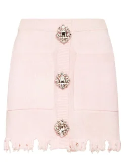 PHILIPP PLEIN Spódnica mini 15269 Różowy Fitted Fit