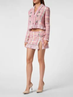 PHILIPP PLEIN Spódnica mini 24745 Różowy Slim Fit