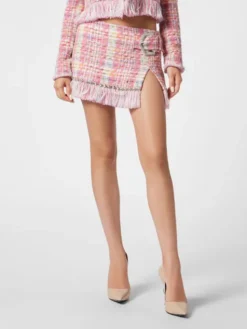 PHILIPP PLEIN Spódnica mini 24745 Różowy Slim Fit