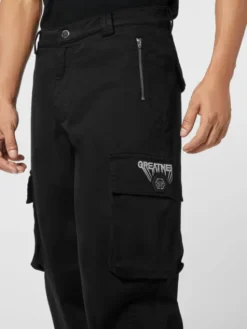 PHILIPP PLEIN Spodnie cargo 26137 Czarny Cargo Fit