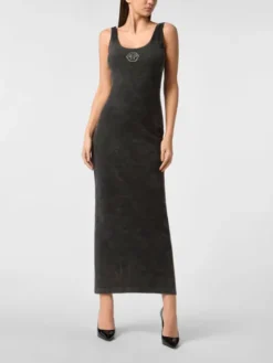PHILIPP PLEIN Sukienka codzienna 27351 Beżowy Regular Fit