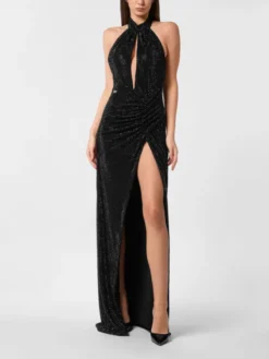 PHILIPP PLEIN Sukienka wieczorowa 27313 Czarny Regular Fit
