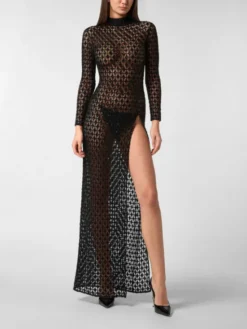 PHILIPP PLEIN Sukienka wieczorowa 27317 Czarny Fitted Fit