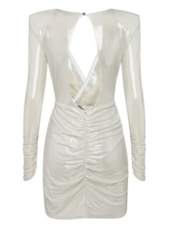 PHILIPP PLEIN Sukienka wieczorowa 27327 Srebrny Fitted Fit