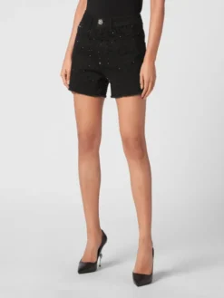 PHILIPP PLEIN Szorty jeansowe 1991 Czarny Skinny Fit