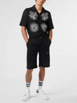 PHILIPP PLEIN Szorty materiałowe 29797 Czarny Regular Fit