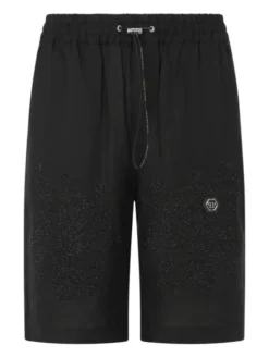 PHILIPP PLEIN Szorty materiałowe 29797 Czarny Regular Fit