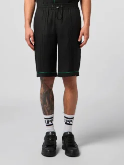 PHILIPP PLEIN Szorty materiałowe 30492 Czarny Regular Fit