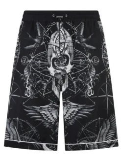 PHILIPP PLEIN Szorty materiałowe 29001 Czarny Regular Fit