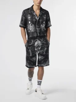 PHILIPP PLEIN Szorty materiałowe 29001 Czarny Regular Fit