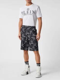 PHILIPP PLEIN Szorty materiałowe 9653 Czarny Regular Fit