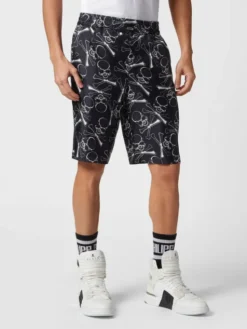 PHILIPP PLEIN Szorty materiałowe 9653 Czarny Regular Fit