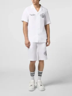 PHILIPP PLEIN Szorty materiałowe 30490 Biały Regular Fit