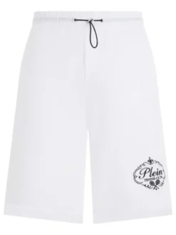 PHILIPP PLEIN Szorty materiałowe 30490 Biały Regular Fit