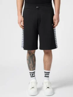 PHILIPP PLEIN Szorty sportowe 30549 Czarny Jogger Fit