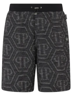 PHILIPP PLEIN Szorty sportowe 29882 Czarny Jogger Fit