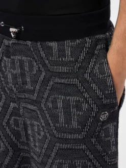 PHILIPP PLEIN Szorty sportowe 29882 Czarny Jogger Fit