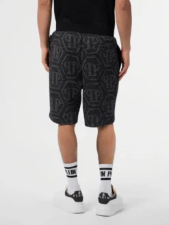 PHILIPP PLEIN Szorty sportowe 29882 Czarny Jogger Fit